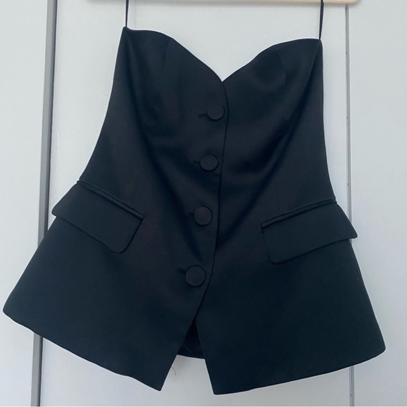 ZARA button down strapless top - Picture 2 of 3